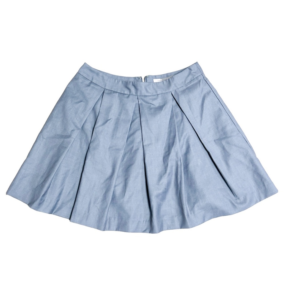 Forever 21 Sheeny Light Blue Pleated Mini Skirt